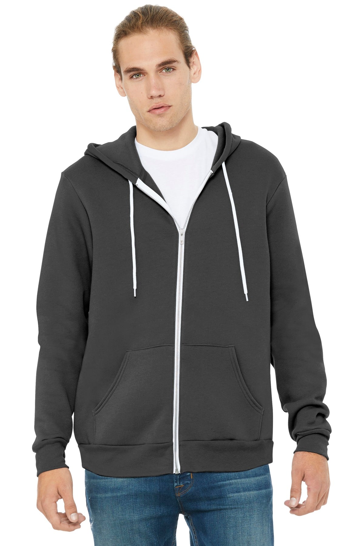 Custom Asphalt Unisex Sponge Fleece Full-Zip Hoodie BC3739, personalized by SanCanDo Swag in Argyle, TX