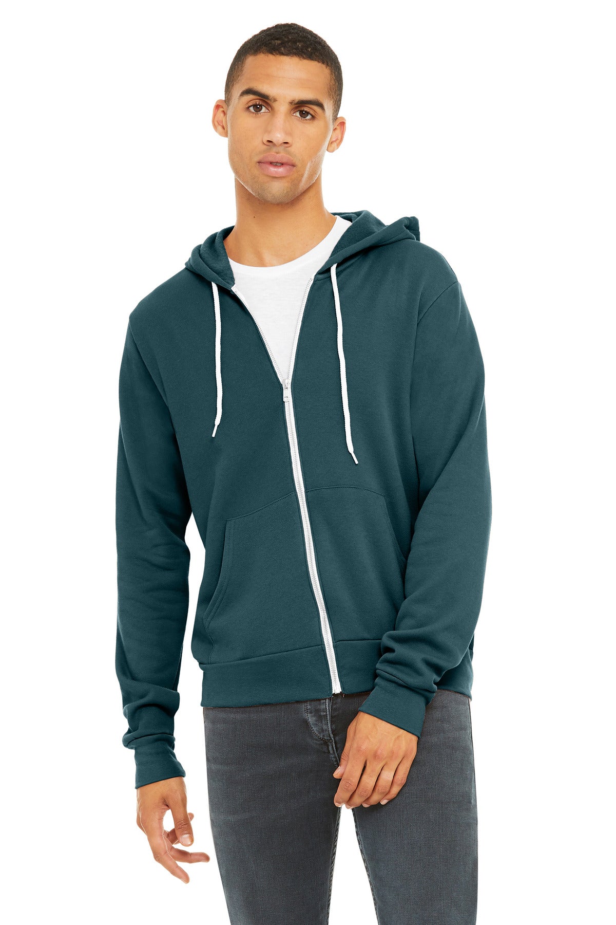 Custom Atlantic Unisex Sponge Fleece Full-Zip Hoodie BC3739, personalized by SanCanDo Swag in Argyle, TX