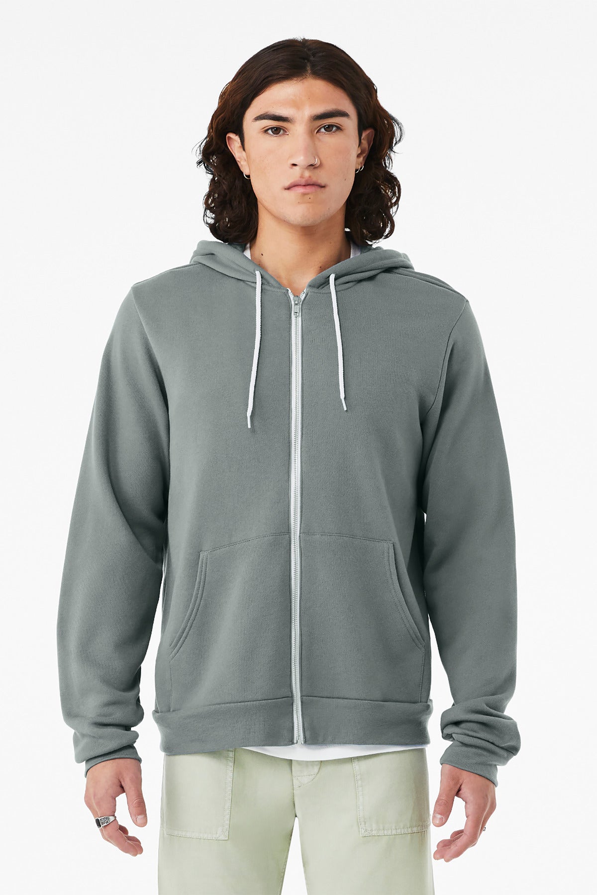 Custom Blue Storm Unisex Sponge Fleece Full-Zip Hoodie BC3739, personalized by SanCanDo Swag in Argyle, TX