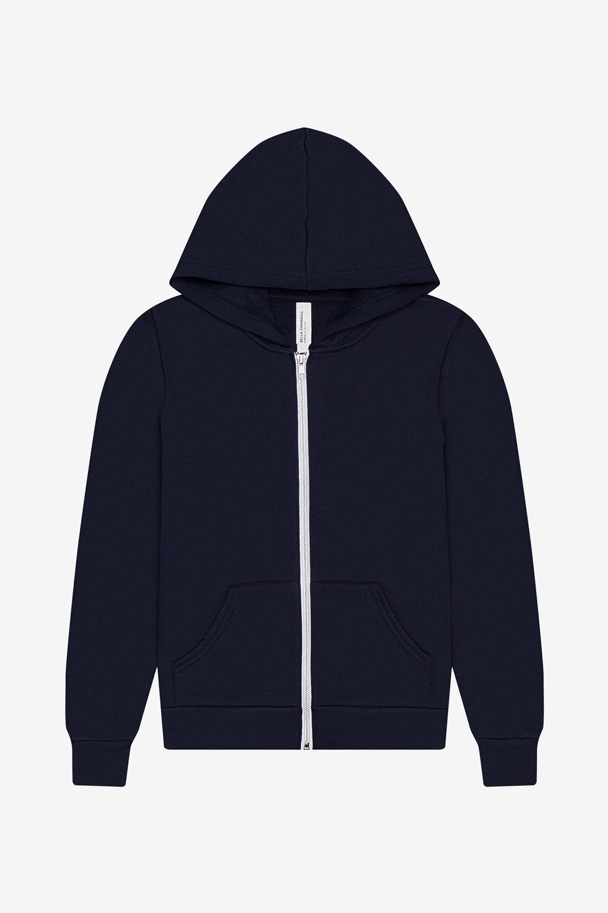 Custom Navy Youth Sponge Fleece Full-Zip Hoodie BC3739Y, personalized by SanCanDo Swag in Argyle, TX