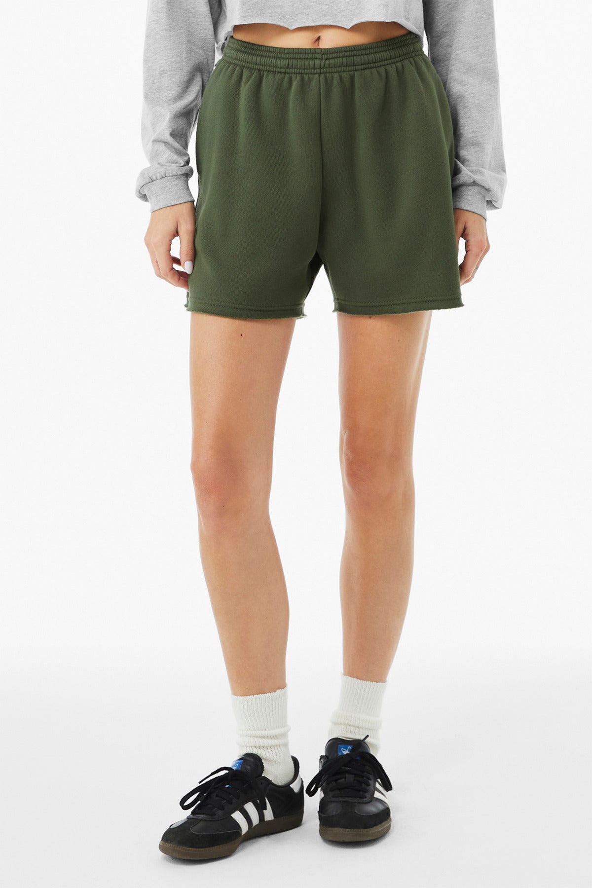 Custom Military Green Women's Cutoff Sweatshort BC3787, personalized by SanCanDo Swag in Argyle, TX