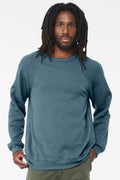 Custom Heather Deep Teal Unisex Sponge Fleece Raglan Sweatshirt BC3901, personalized by SanCanDo Swag in Argyle, TX