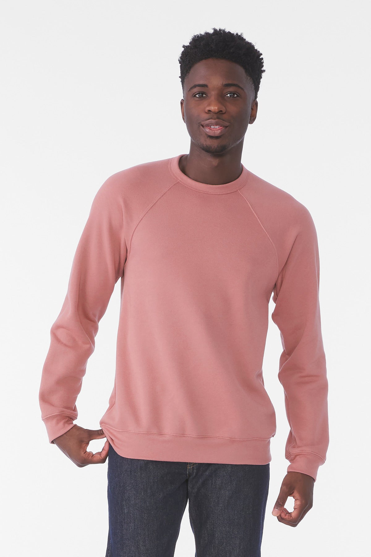 Custom Mauve Unisex Sponge Fleece Raglan Sweatshirt BC3901, personalized by SanCanDo Swag in Argyle, TX