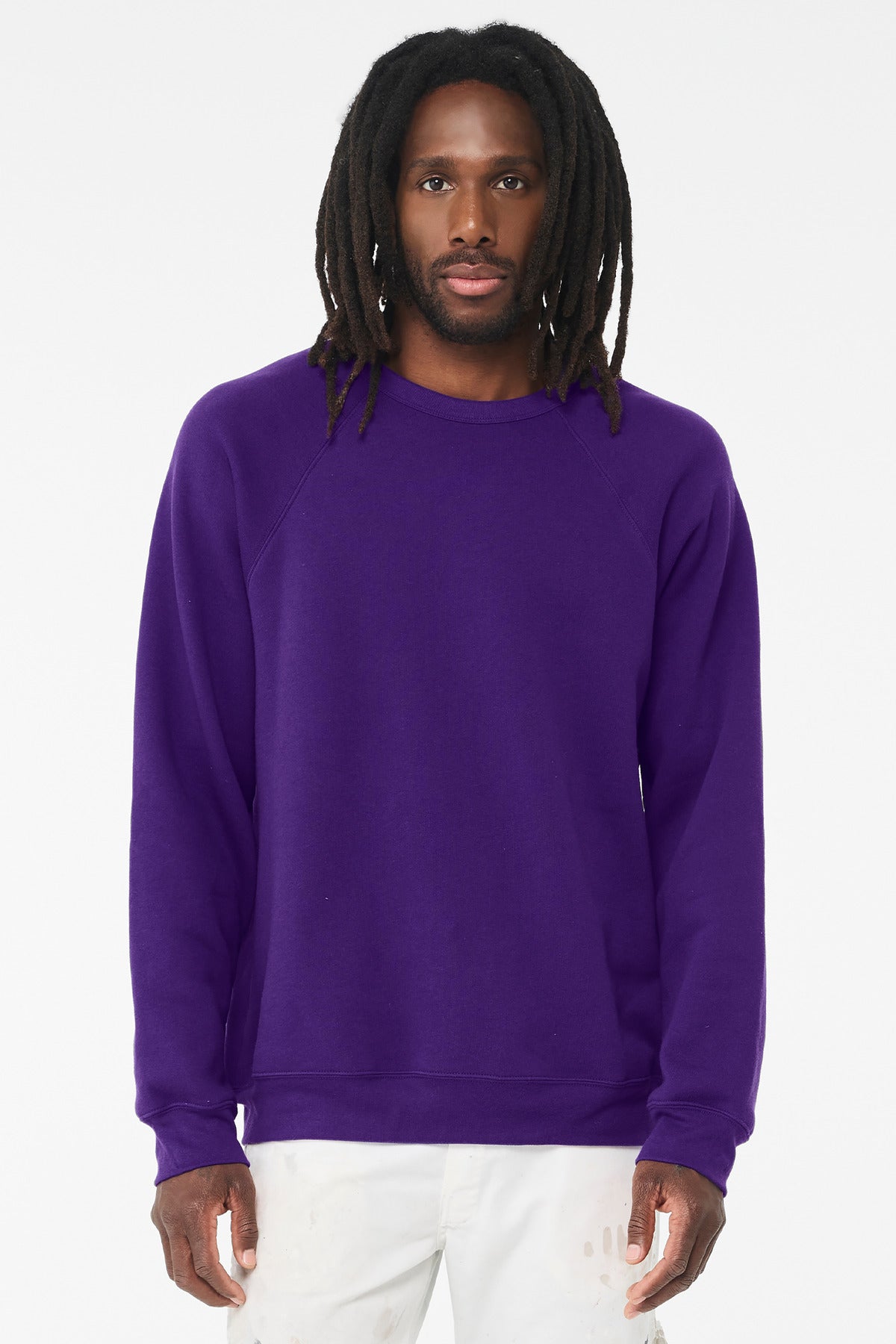 Custom Team Purple Unisex Sponge Fleece Raglan Sweatshirt BC3901, personalized by SanCanDo Swag in Argyle, TX