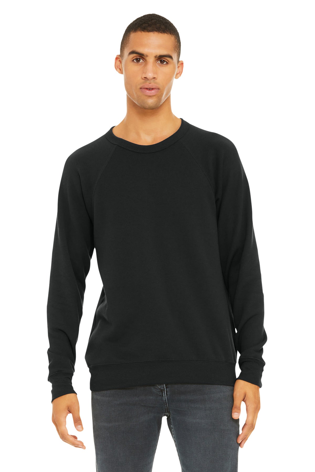 Custom Vintage Black Unisex Sponge Fleece Raglan Sweatshirt BC3901, personalized by SanCanDo Swag in Argyle, TX