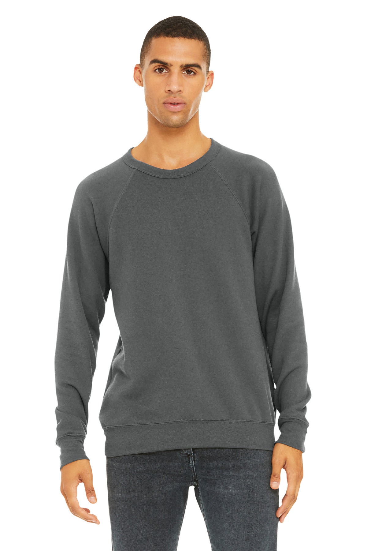 Custom Asphalt Unisex Sponge Fleece Raglan Sweatshirt BC3901, personalized by SanCanDo Swag in Argyle, TX