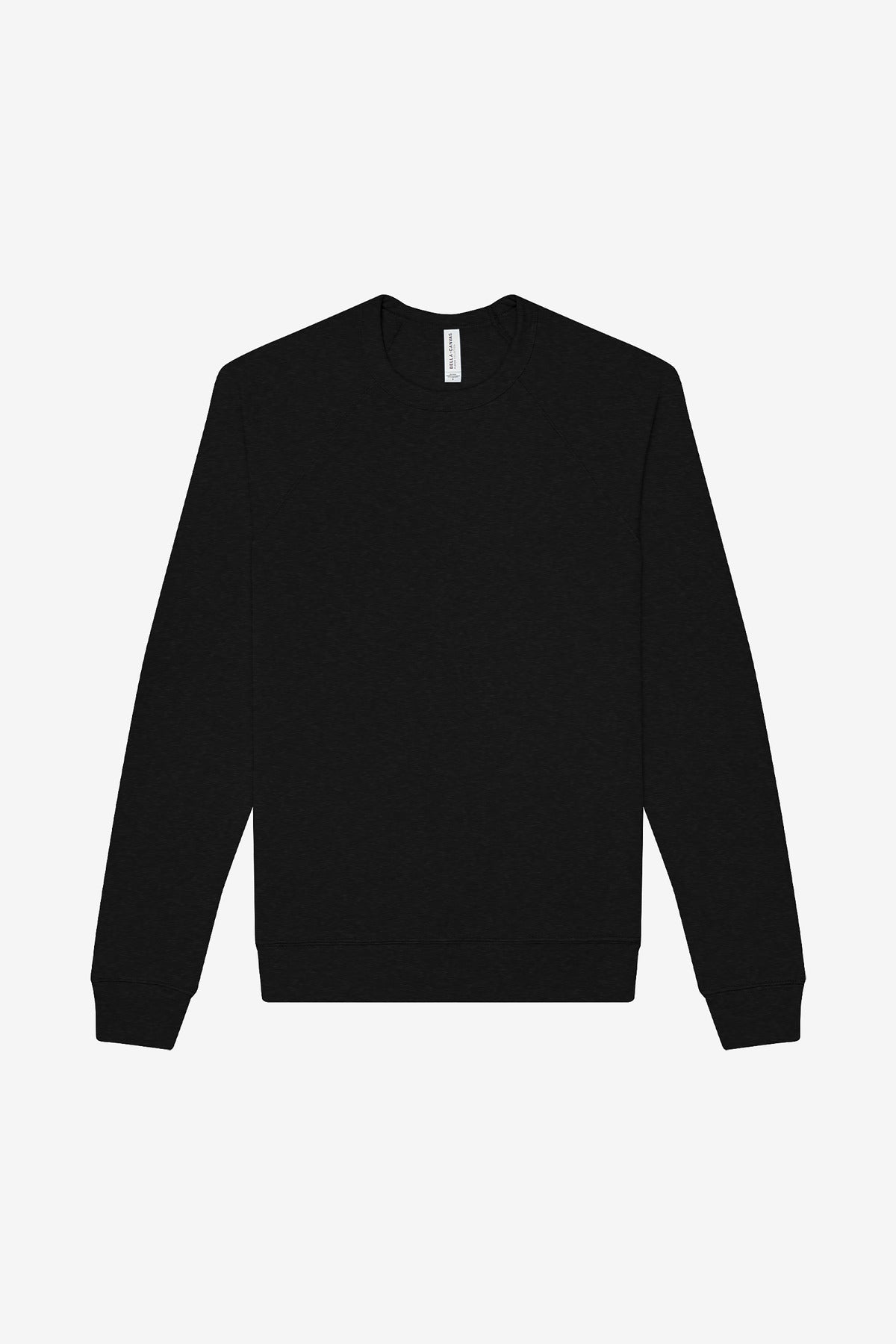Custom Black Heather Unisex Sponge Fleece Raglan Sweatshirt BC3901, personalized by SanCanDo Swag in Argyle, TX