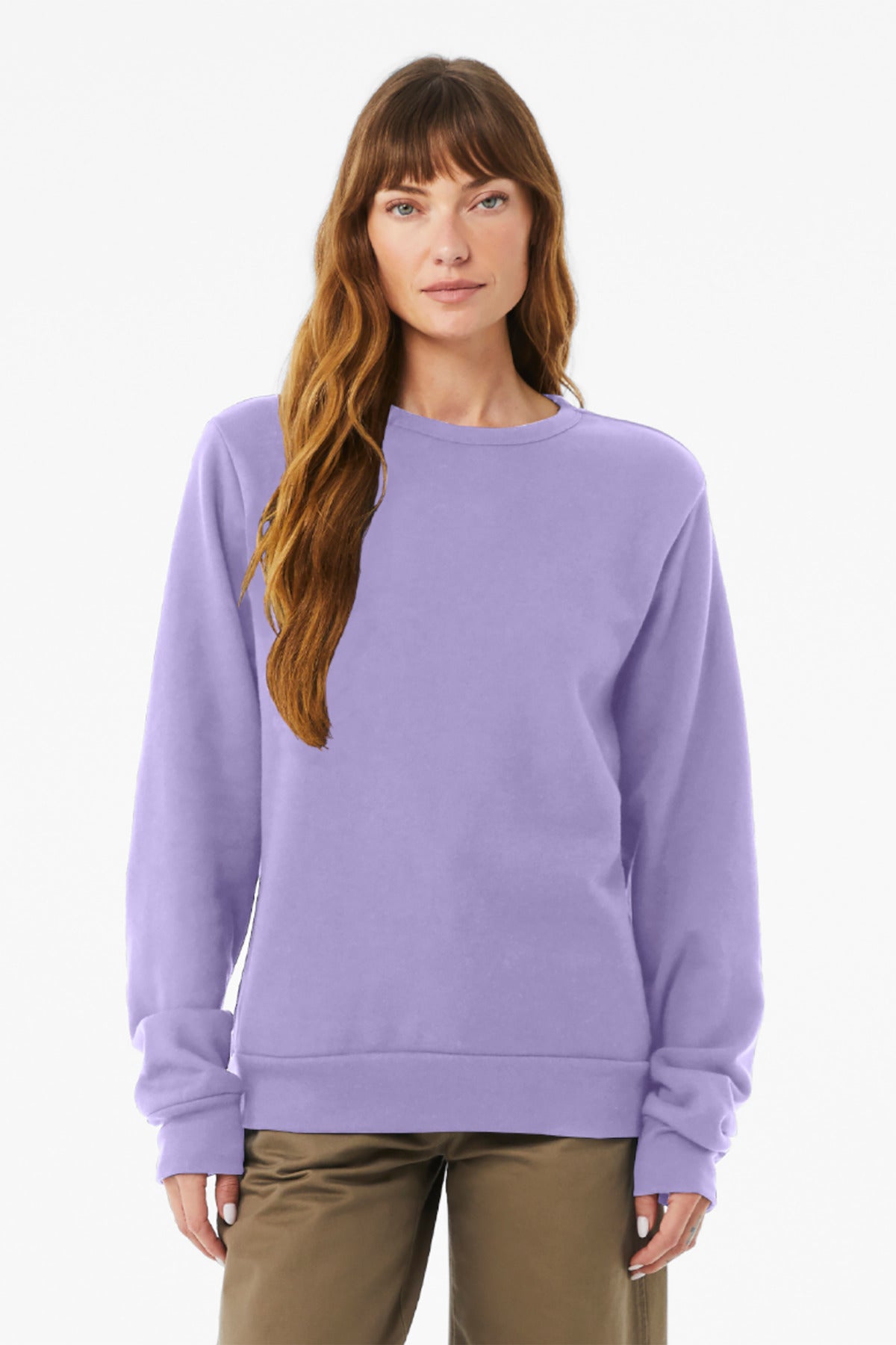 Custom Dark Lavender Unisex Sponge Fleece Classic Crewneck BC3911, personalized by SanCanDo Swag in Argyle, TX