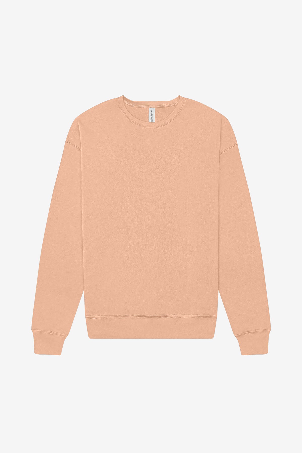 Custom Peach Sponge Fleece Drop Shoulder Sweatshirt BC3945, personalized by SanCanDo Swag in Argyle, TX