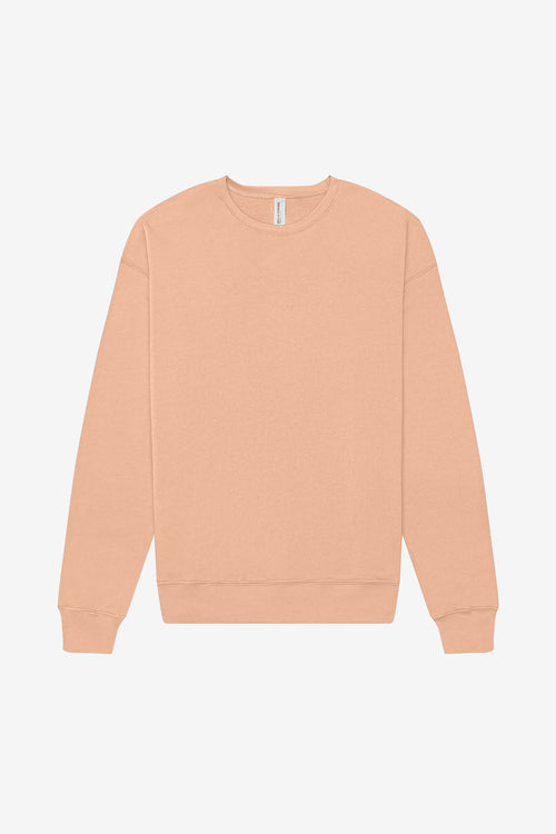 Custom Peach Sponge Fleece Drop Shoulder Sweatshirt BC3945, personalized by SanCanDo Swag in Argyle, TX