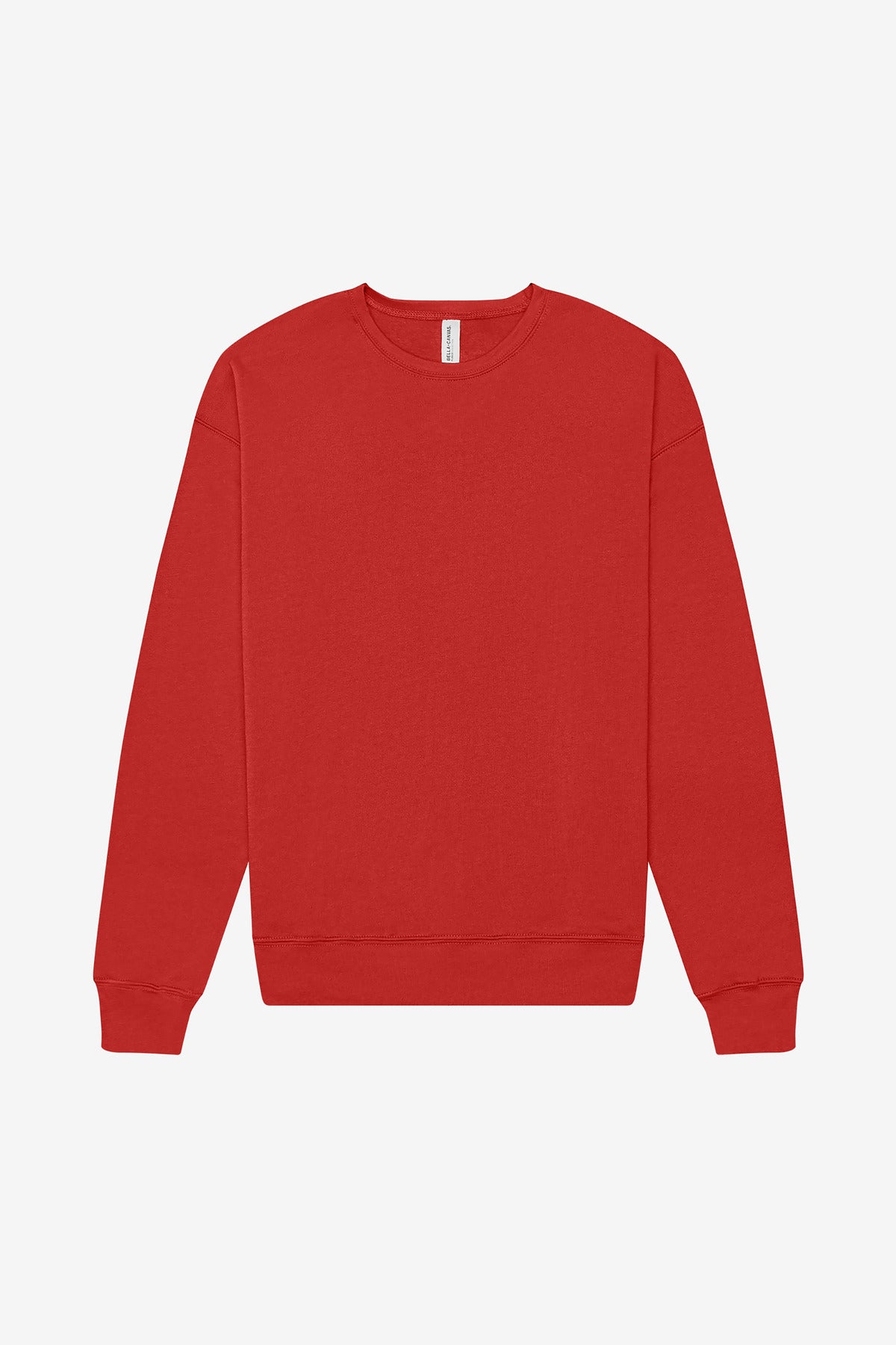 Custom Red Sponge Fleece Drop Shoulder Sweatshirt BC3945, personalized by SanCanDo Swag in Argyle, TX