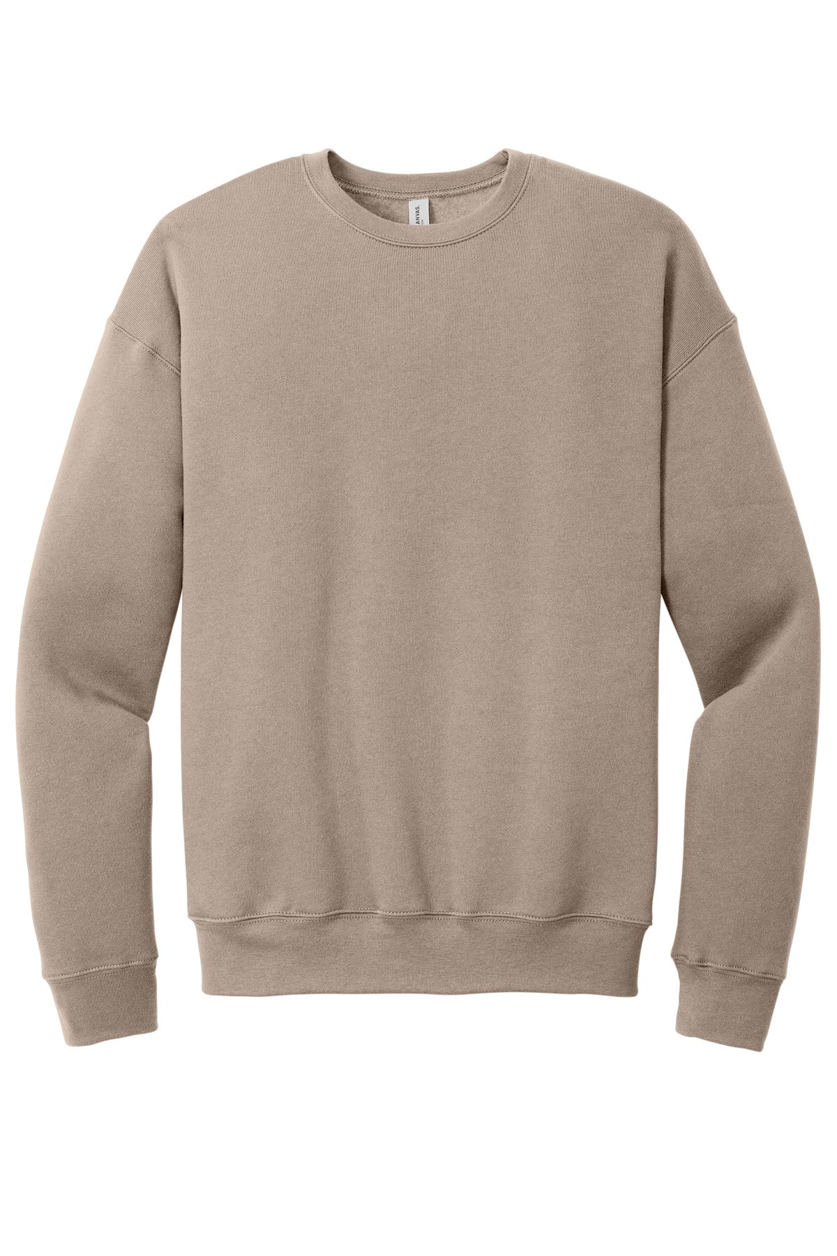Custom Tan Sponge Fleece Drop Shoulder Sweatshirt BC3945, personalized by SanCanDo Swag in Argyle, TX