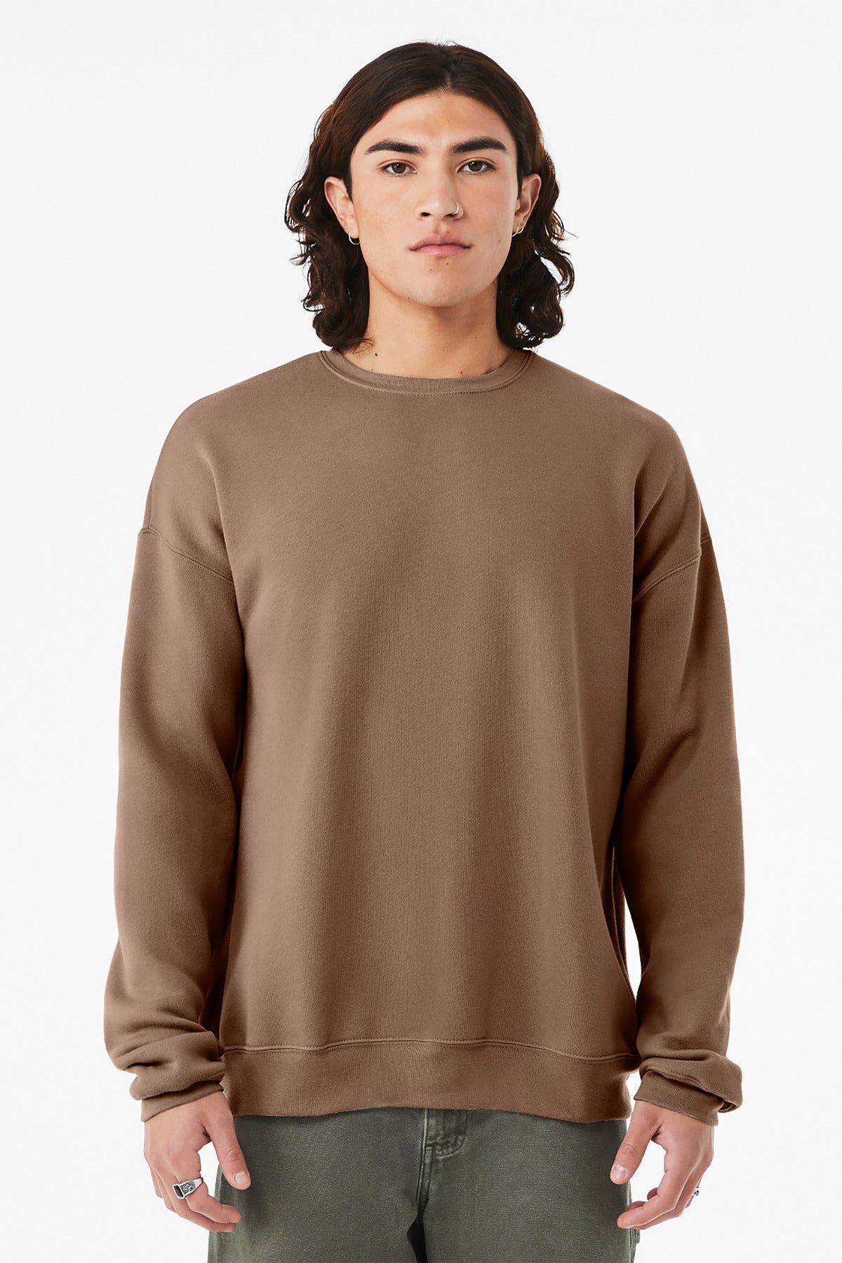 Custom Vintage Brown Sponge Fleece Drop Shoulder Sweatshirt BC3945, personalized by SanCanDo Swag in Argyle, TX