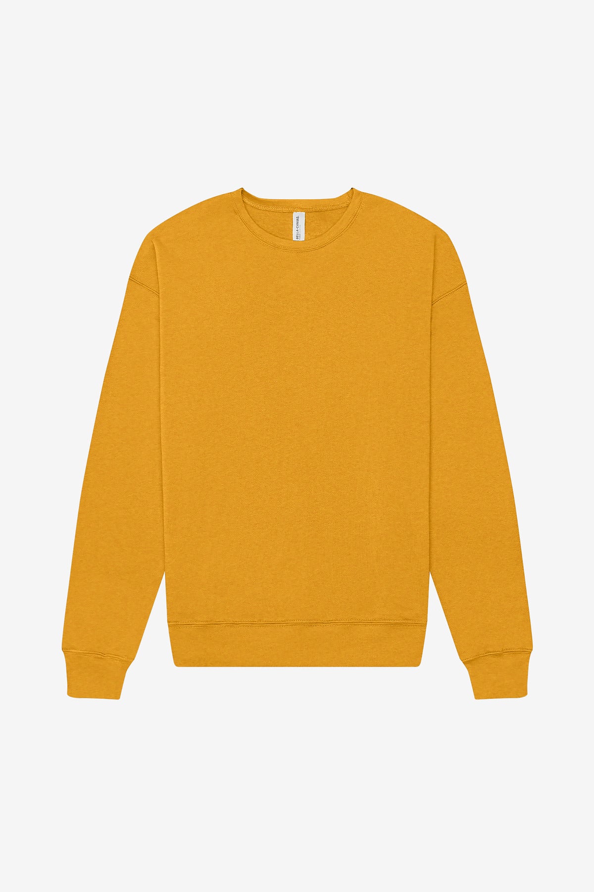 Custom Heather Mustard Sponge Fleece Drop Shoulder Sweatshirt BC3945, personalized by SanCanDo Swag in Argyle, TX