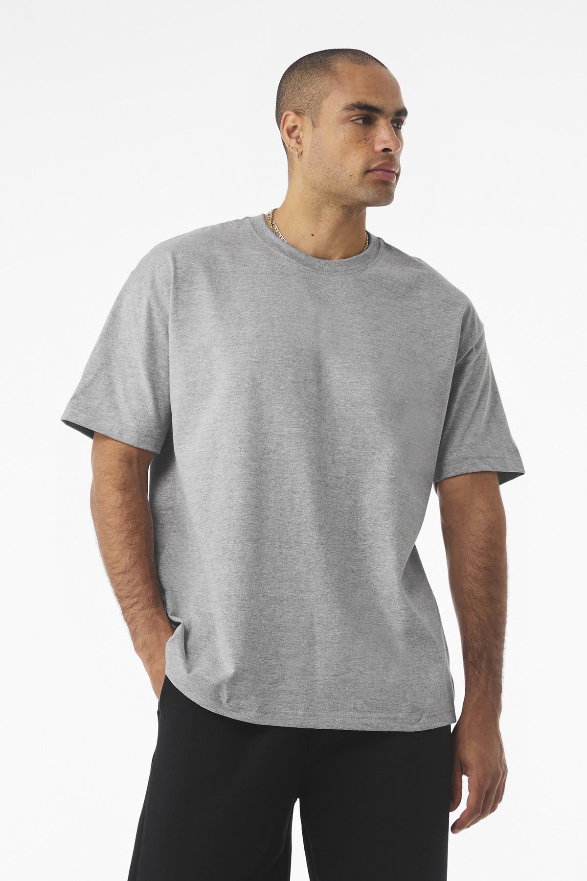 Custom Athletic Heather Unisex 7.5-Ounce Heavyweight Tee BC4610, personalized by SanCanDo Swag in Argyle, TX