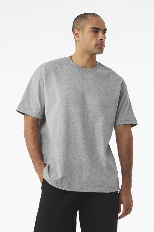 Custom Athletic Heather Unisex 7.5-Ounce Heavyweight Tee BC4610, personalized by SanCanDo Swag in Argyle, TX