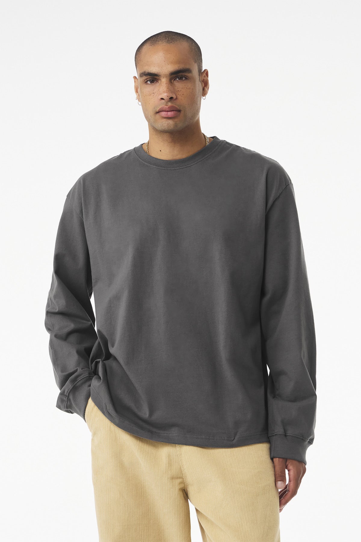 Custom Asphalt 7.5-Ounce Long Sleeve Tee BC4651, personalized by SanCanDo Swag in Argyle, TX