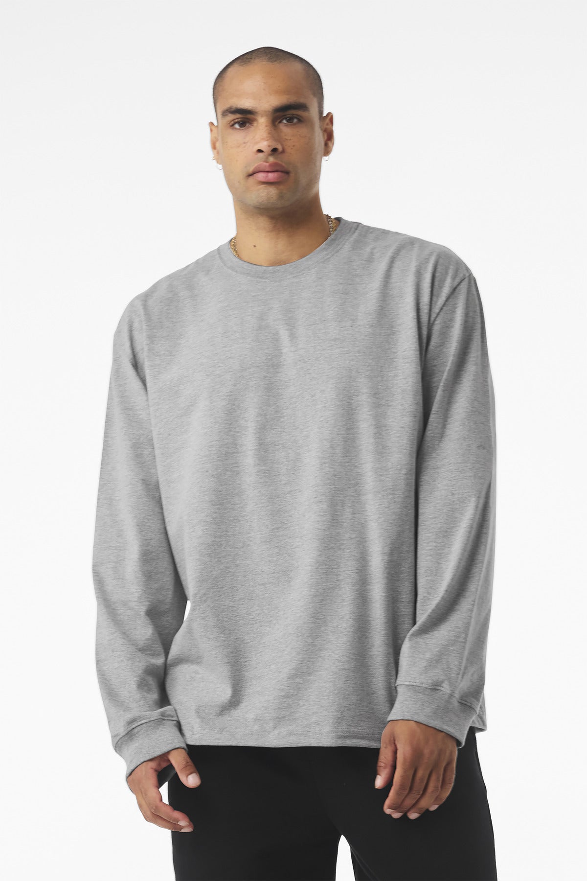Custom Athletic Heather 7.5-Ounce Long Sleeve Tee BC4651, personalized by SanCanDo Swag in Argyle, TX