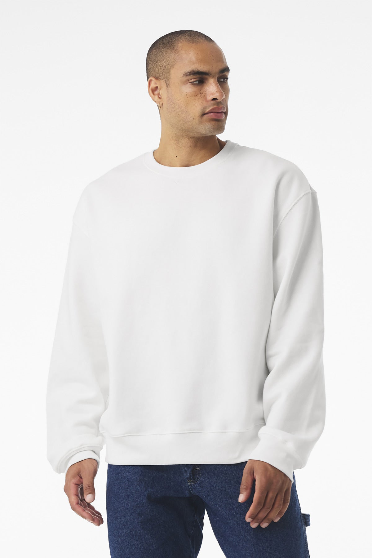 Custom White Unisex 10-Ounce Heavyweight Crewneck BC4711, personalized by SanCanDo Swag in Argyle, TX