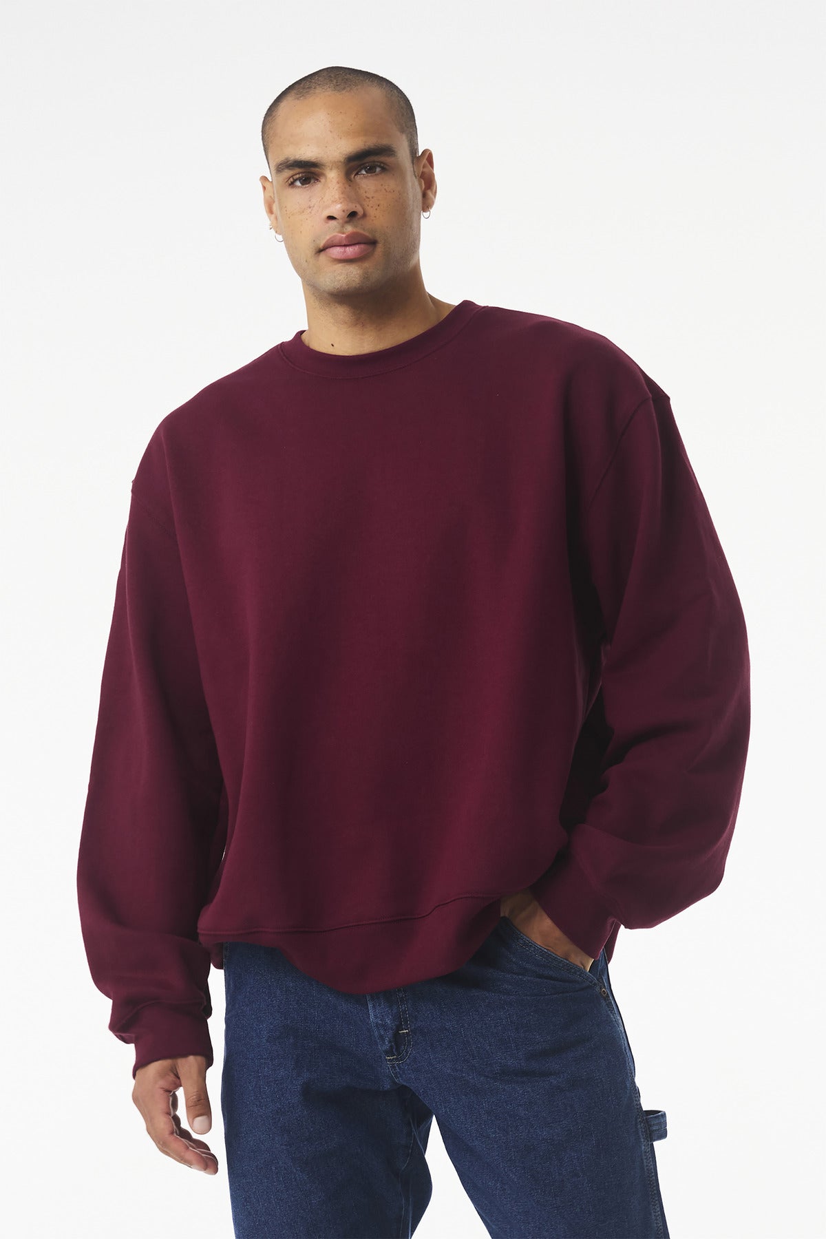 Custom Maroon Unisex 10-Ounce Heavyweight Crewneck BC4711, personalized by SanCanDo Swag in Argyle, TX