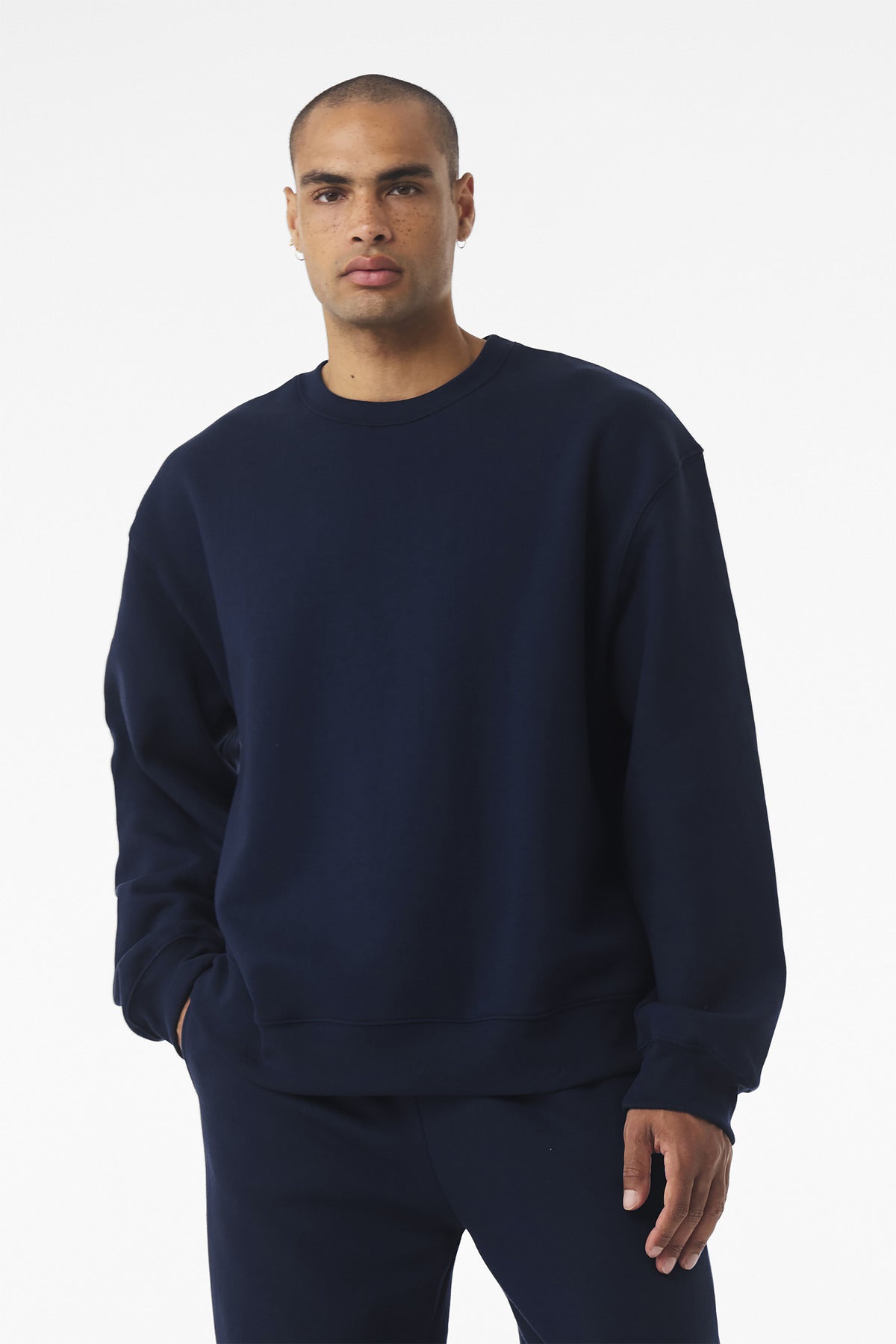 Custom Navy Unisex 10-Ounce Heavyweight Crewneck BC4711, personalized by SanCanDo Swag in Argyle, TX