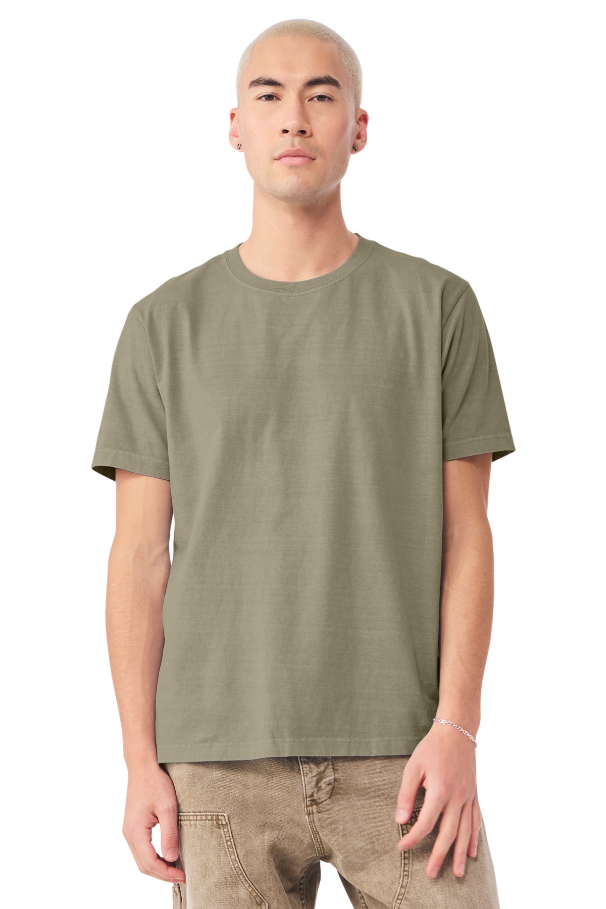 Custom Washed Olive Unisex Heavyweight Garment-Dyed Tee BC4810GD, personalized by SanCanDo Swag in Argyle, TX