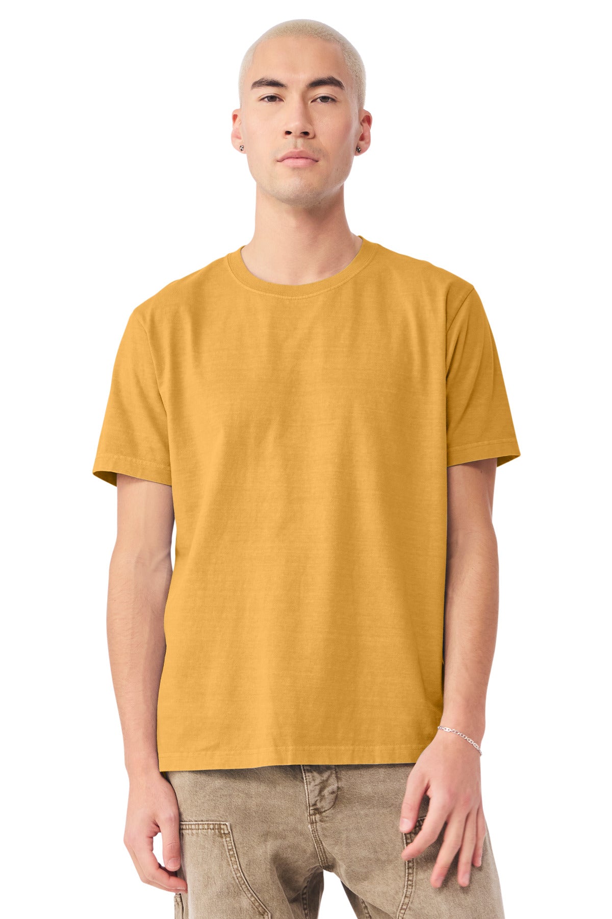 Custom Washed Mustard Unisex Heavyweight Garment-Dyed Tee BC4810GD, personalized by SanCanDo Swag in Argyle, TX