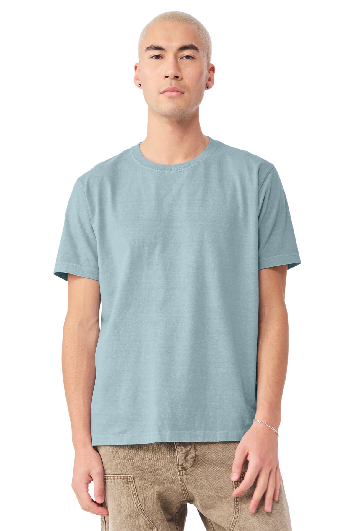 Custom Light Washed Denim Unisex Heavyweight Garment-Dyed Tee BC4810GD, personalized by SanCanDo Swag in Argyle, TX