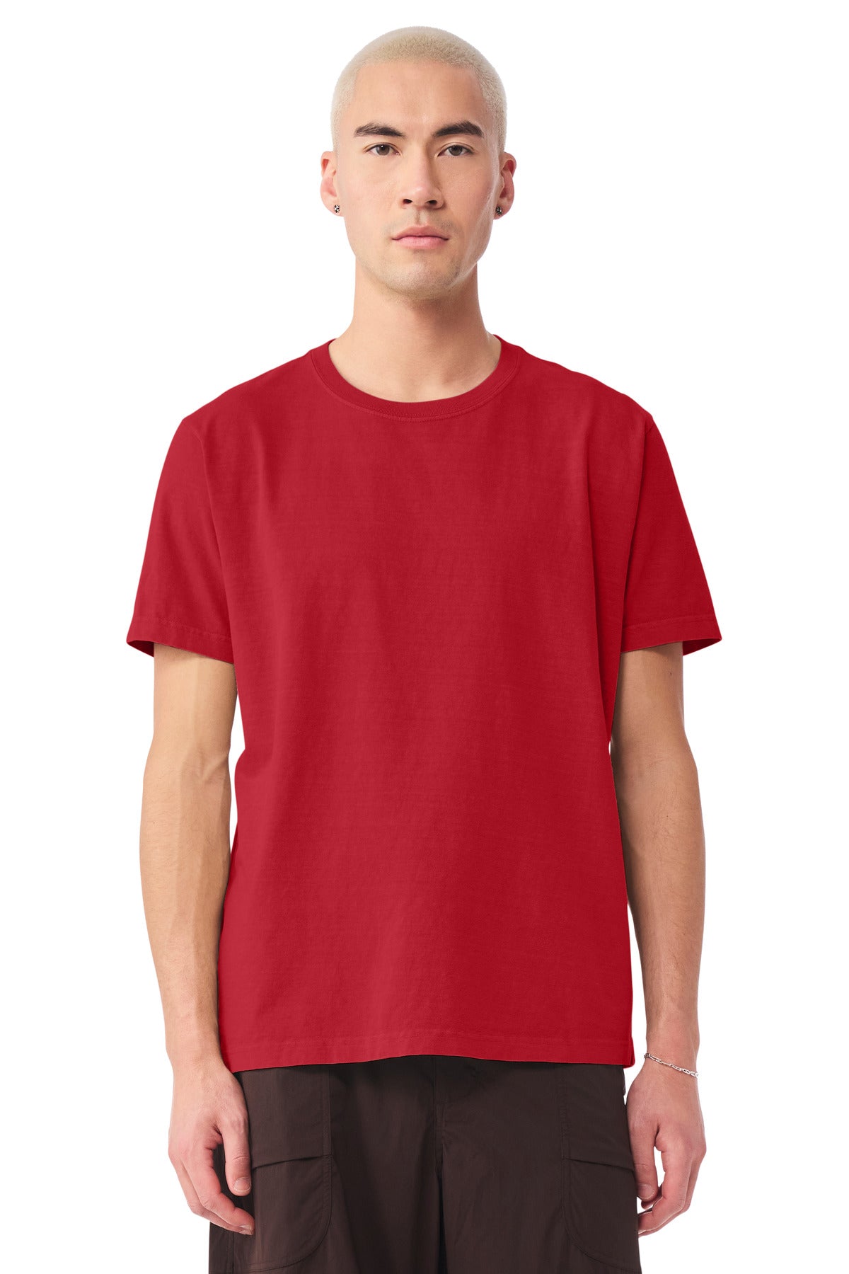 Custom Pop Red Unisex Heavyweight Garment-Dyed Tee BC4810GD, personalized by SanCanDo Swag in Argyle, TX