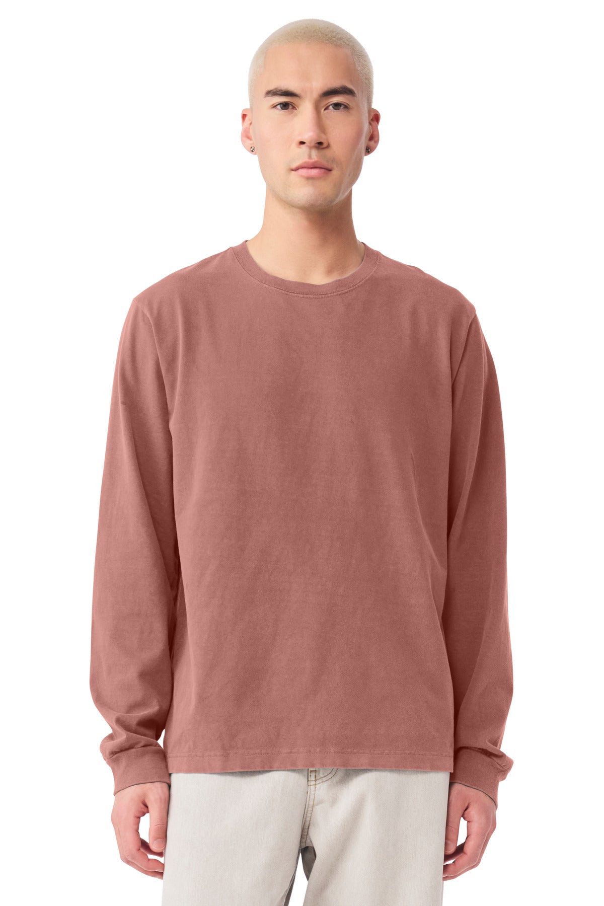 Custom Washed Chestnut Garment-Dyed Long Sleeve Tee BC4851GD, personalized by SanCanDo Swag in Argyle, TX