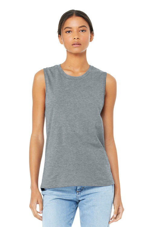 Custom Athletic Heather Women's Jersey Muscle Tank BC6003, personalized by SanCanDo Swag in Argyle, TX
