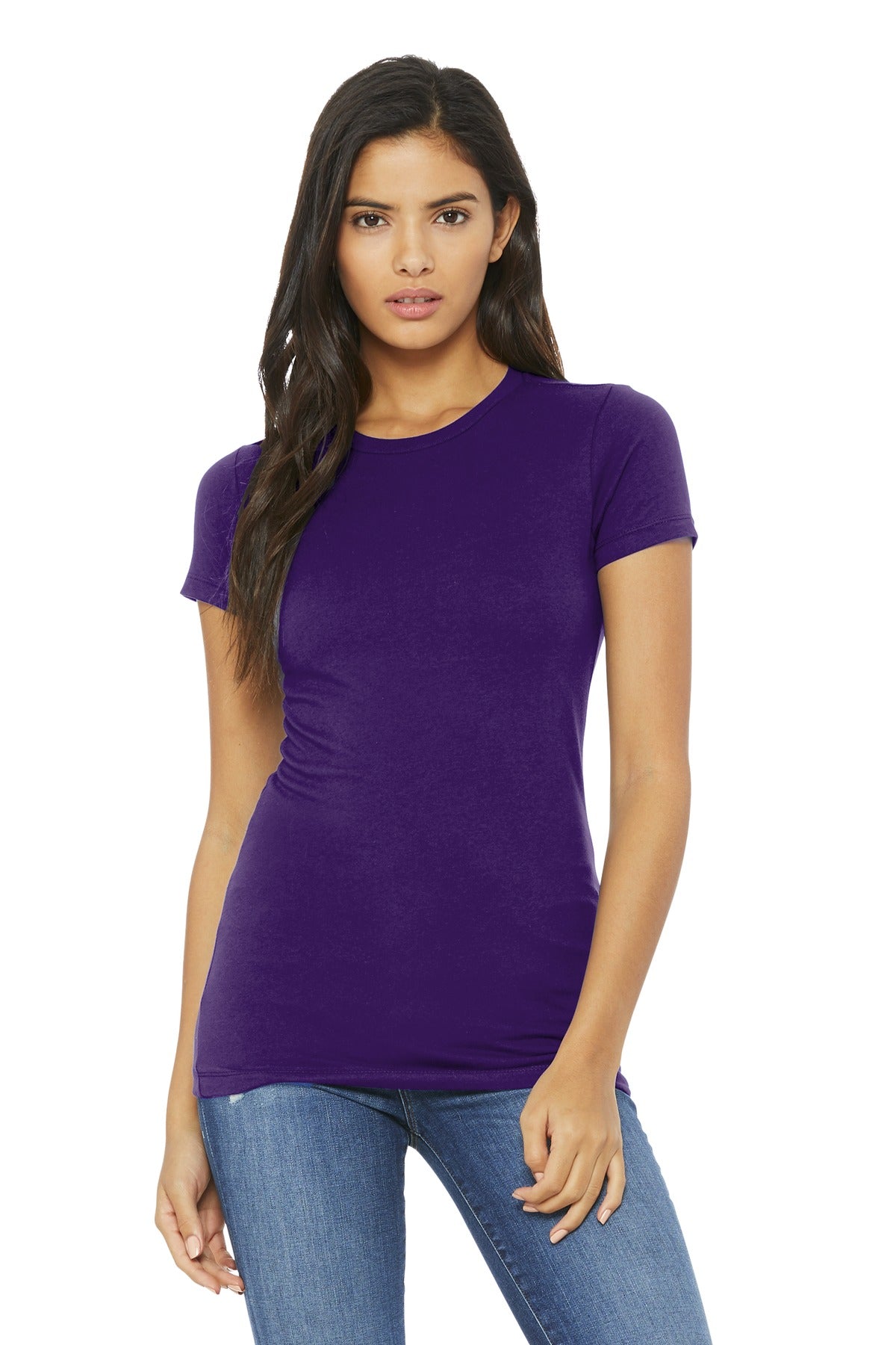Custom Team Purple Women's Slim Fit Tee BC6004, personalized by SanCanDo Swag in Argyle, TX