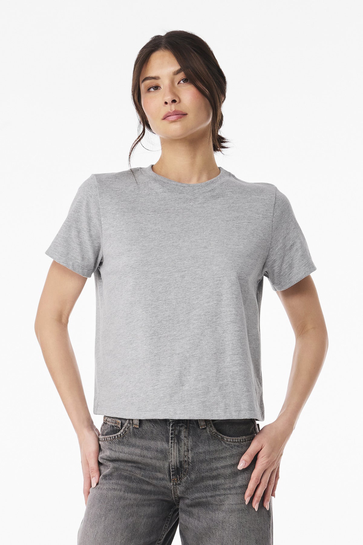 Custom Athletic Heather Women's 6-Ounce Heavyweight Tee BC6110, personalized by SanCanDo Swag in Argyle, TX