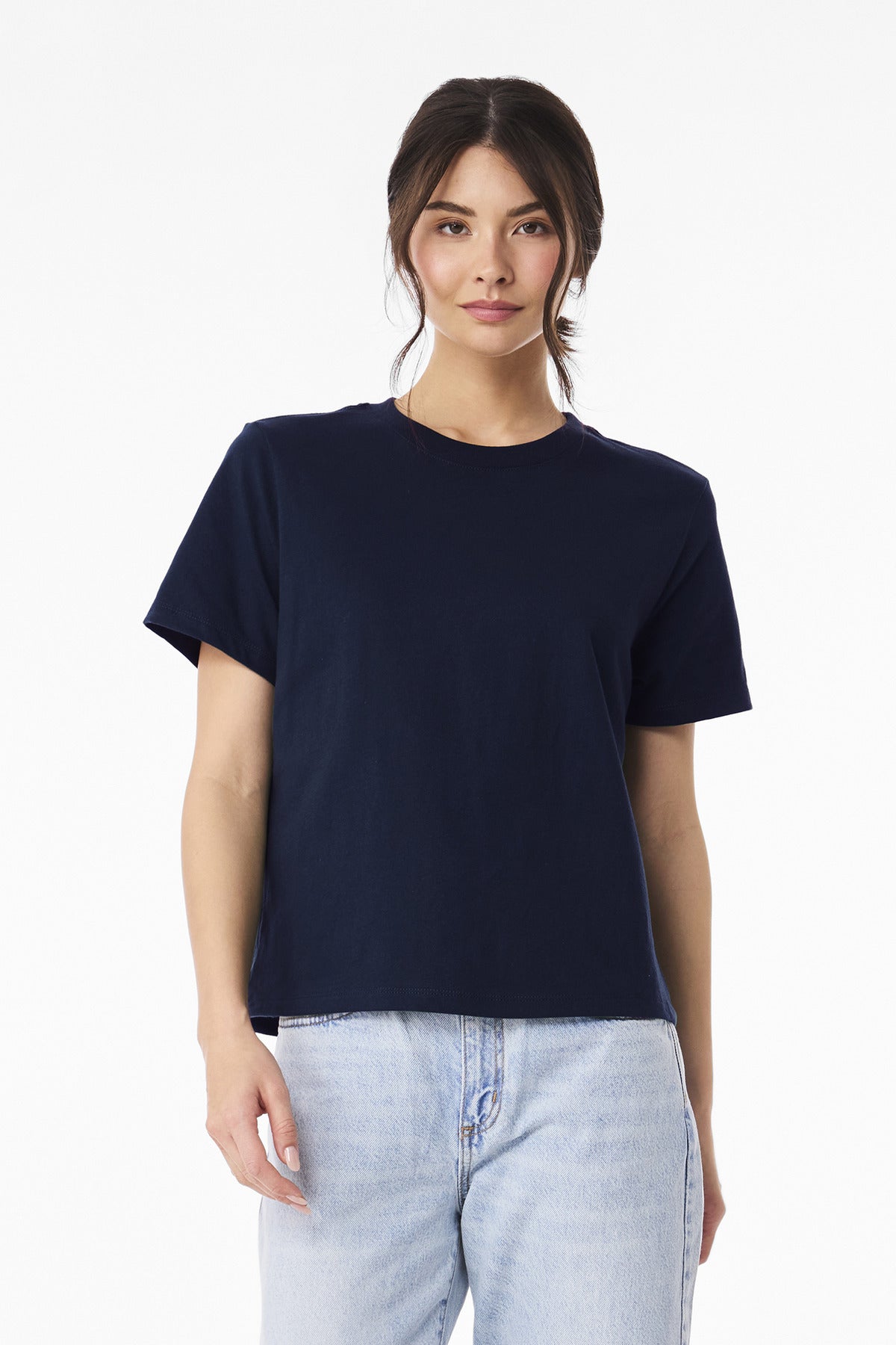 Custom Navy Women's 6-Ounce Heavyweight Tee BC6110, personalized by SanCanDo Swag in Argyle, TX