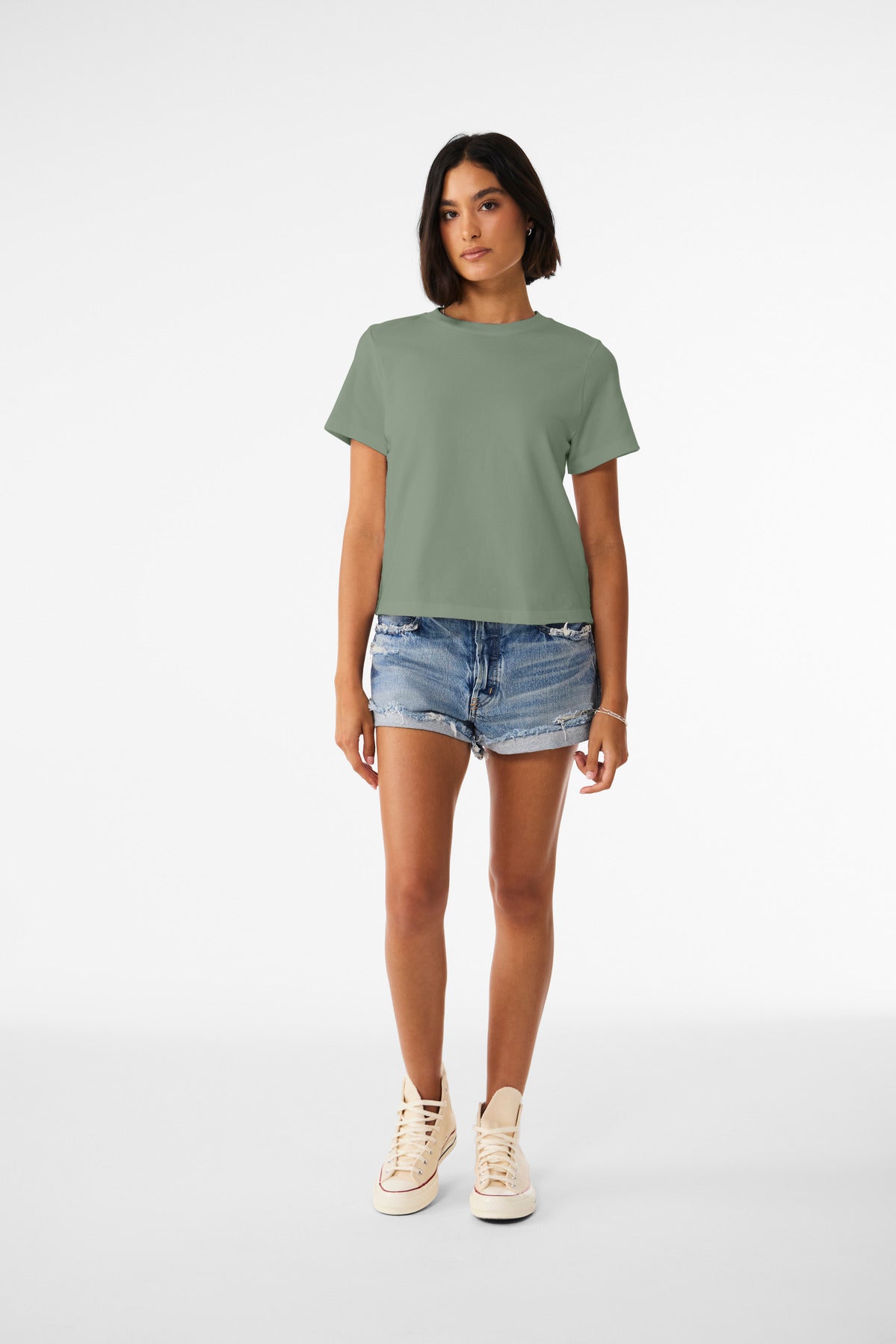 Custom Sage Women's 6-Ounce Heavyweight Tee BC6110, personalized by SanCanDo Swag in Argyle, TX