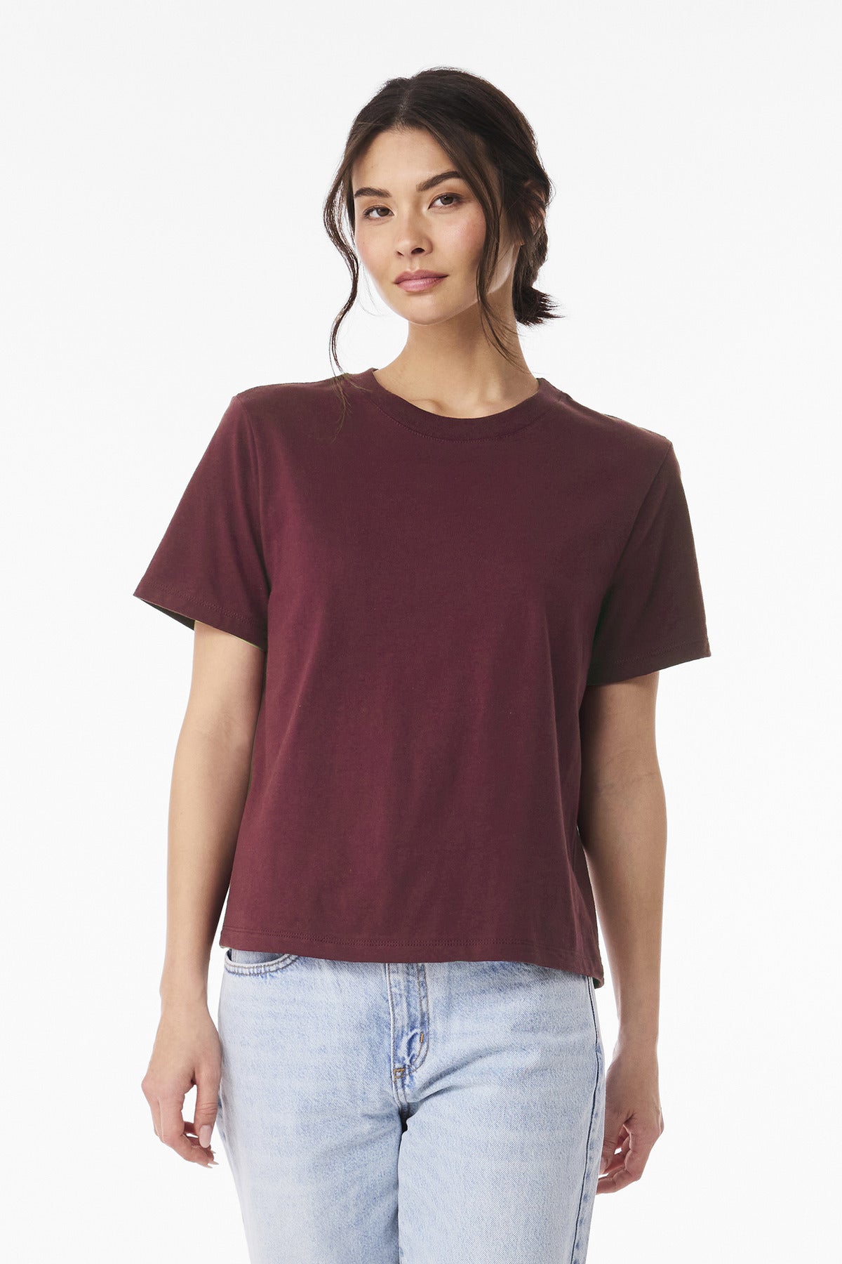 Custom Maroon Women's 6-Ounce Heavyweight Tee BC6110, personalized by SanCanDo Swag in Argyle, TX