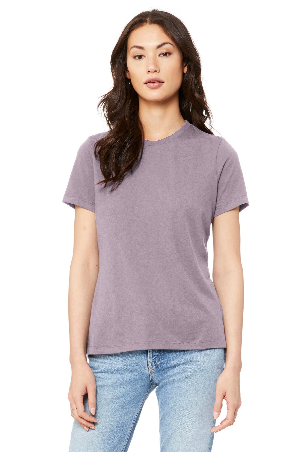 Custom Orchid Women's Relaxed Jersey Tee BC6400, personalized by SanCanDo Swag in Argyle, TX