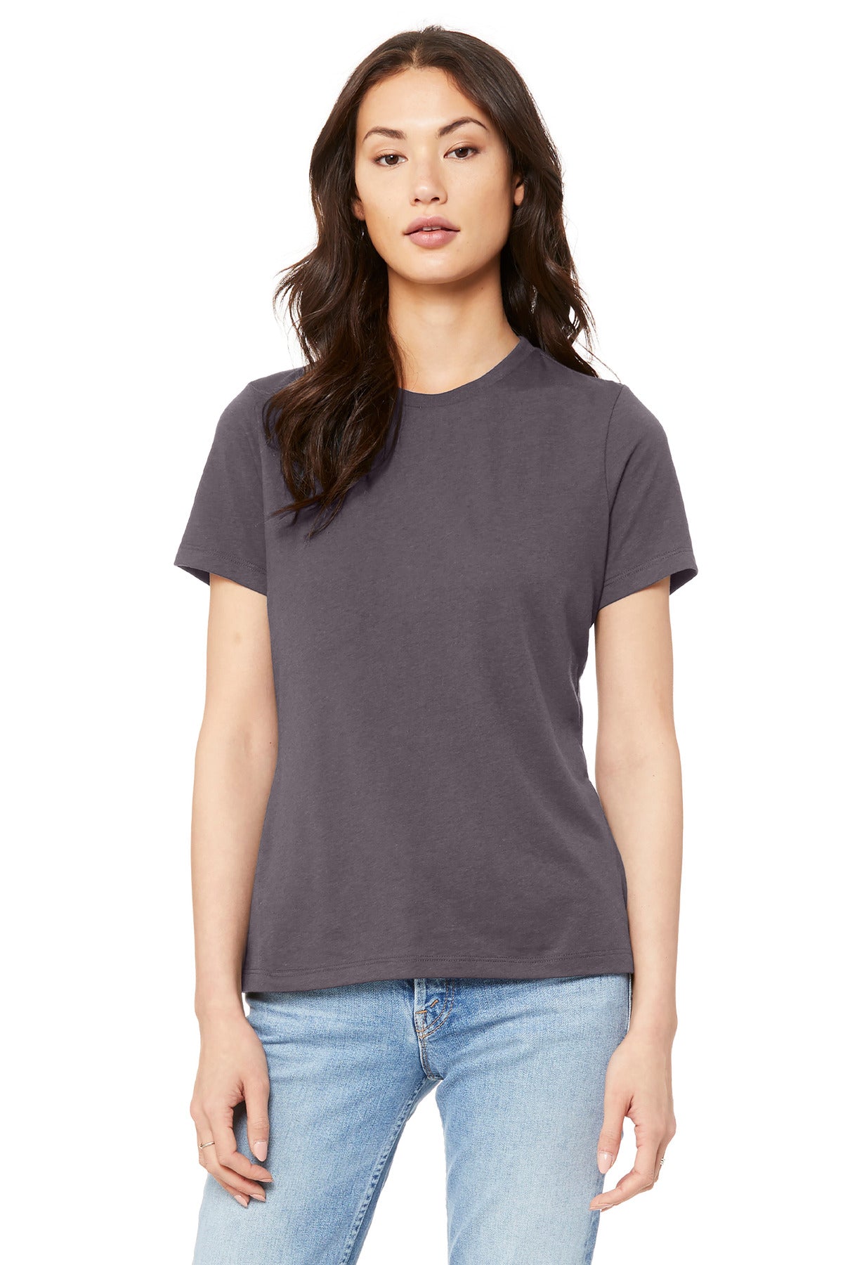 Custom Purple Storm Women's Relaxed Jersey Tee BC6400, personalized by SanCanDo Swag in Argyle, TX