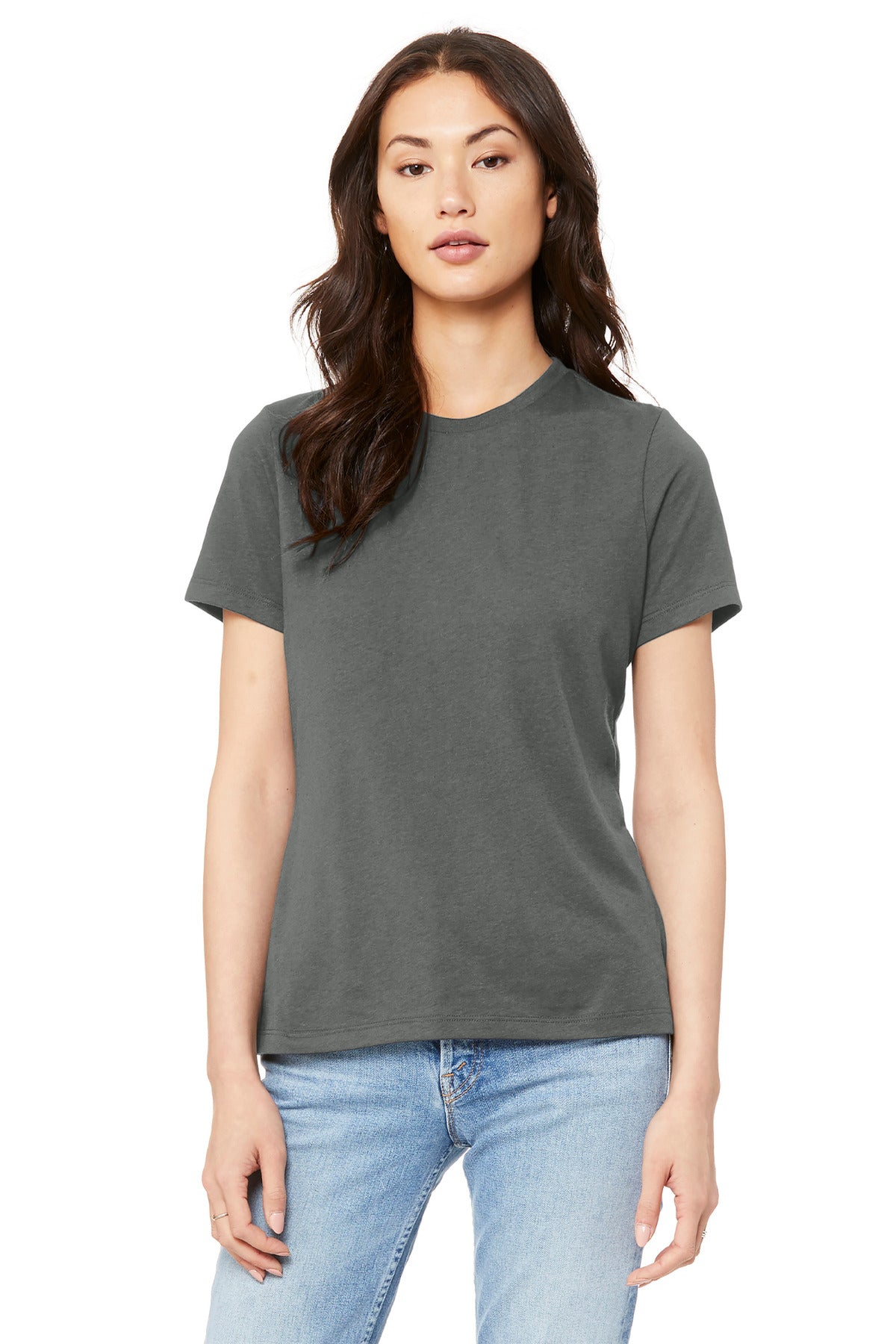 Custom Asphalt Women's Relaxed Jersey Tee BC6400, personalized by SanCanDo Swag in Argyle, TX