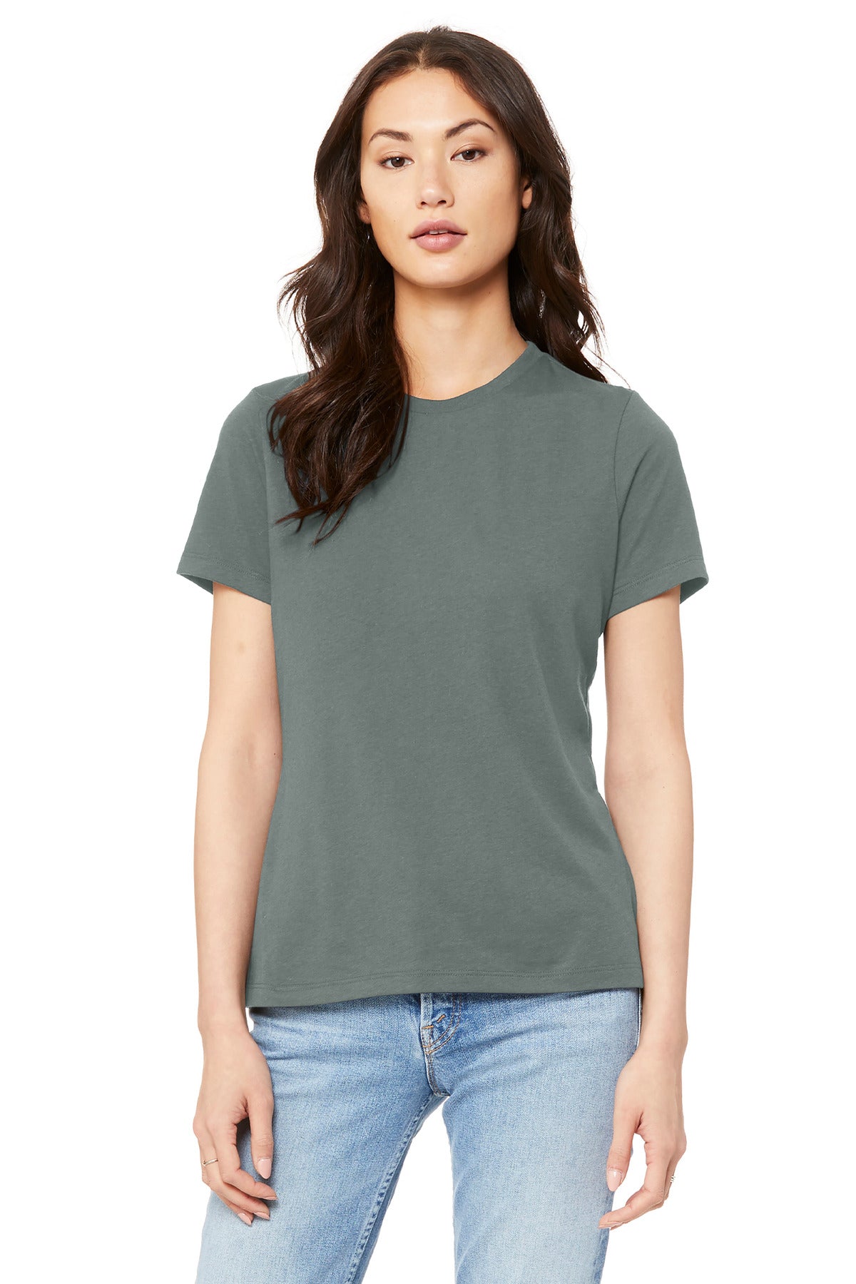 Custom Blue Storm Women's Relaxed Jersey Tee BC6400, personalized by SanCanDo Swag in Argyle, TX