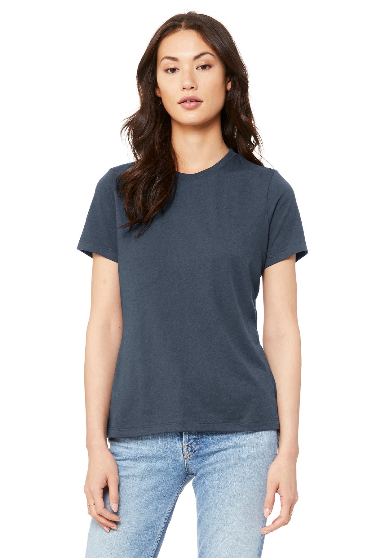 Custom Dark Grey Women's Relaxed Jersey Tee BC6400, personalized by SanCanDo Swag in Argyle, TX