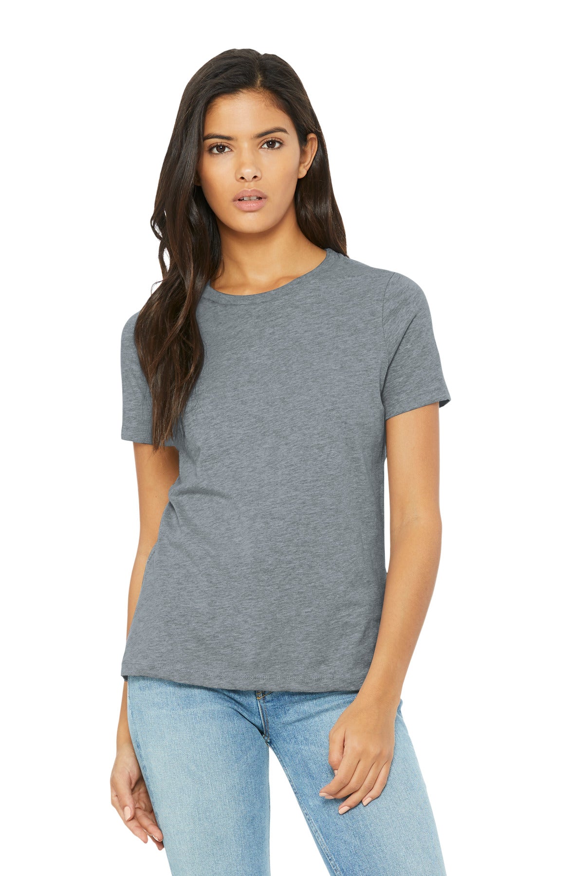 Custom Athletic Heather Women's Relaxed CVC Tee BC6400CVC, personalized by SanCanDo Swag in Argyle, TX