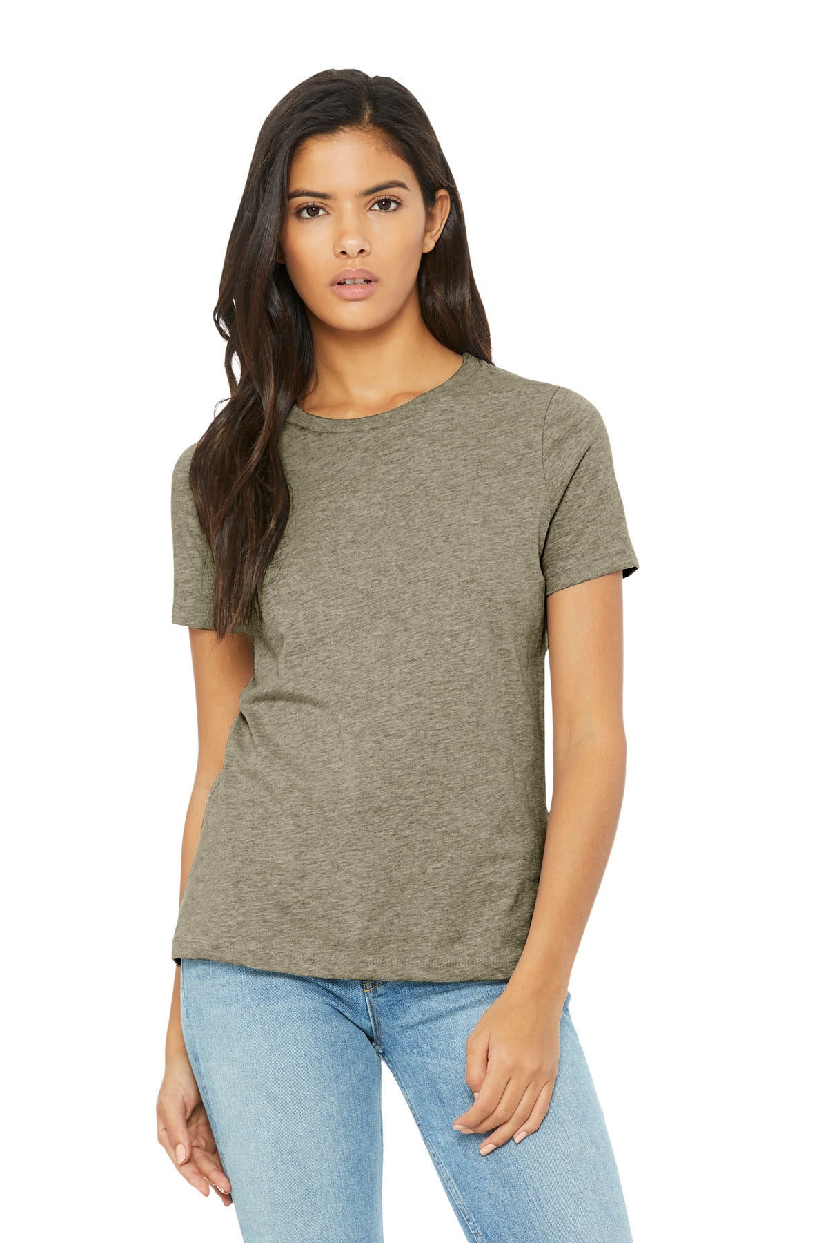 Custom Heather Stone Women's Relaxed CVC Tee BC6400CVC, personalized by SanCanDo Swag in Argyle, TX