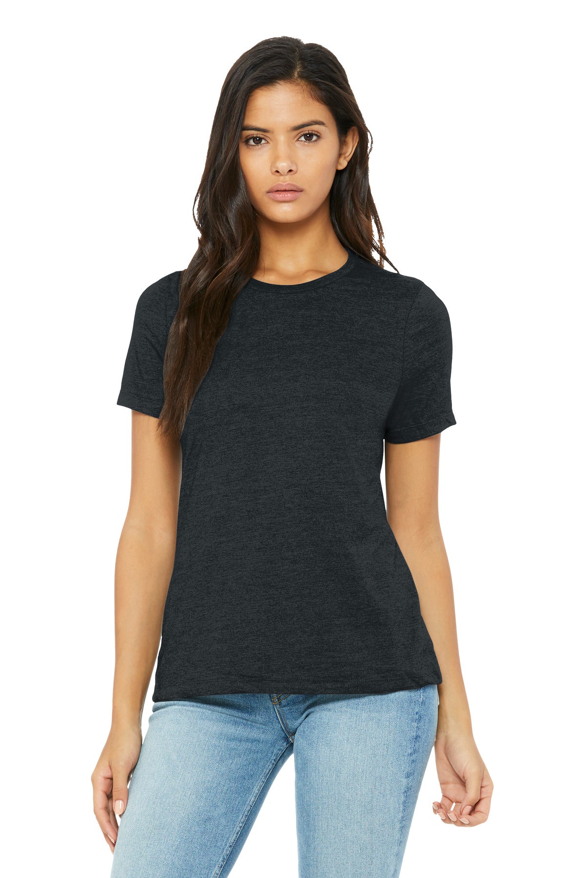 Custom Dark Grey Heather Women's Relaxed CVC Tee BC6400CVC, personalized by SanCanDo Swag in Argyle, TX
