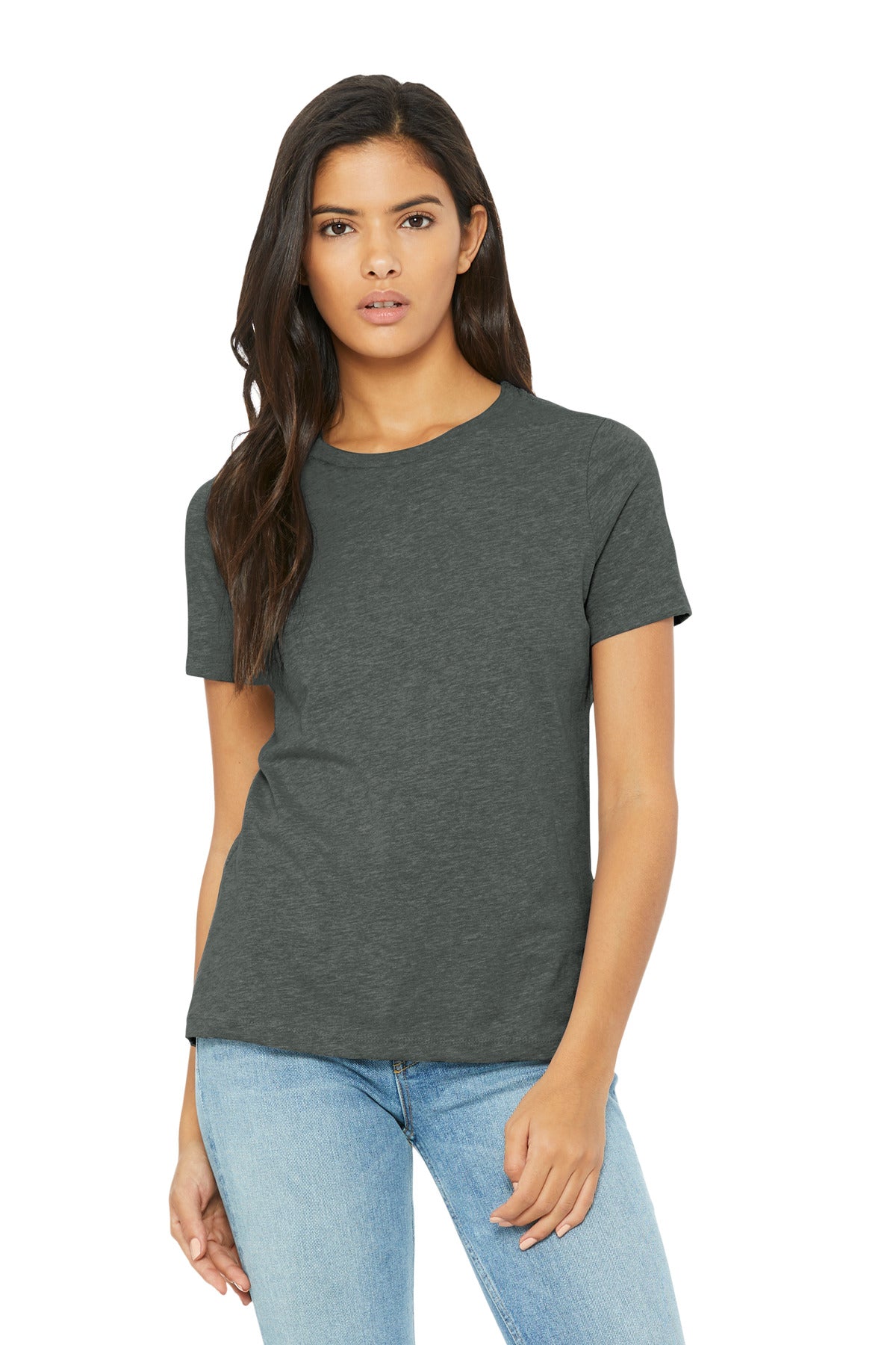 Custom Deep Heather Women's Relaxed CVC Tee BC6400CVC, personalized by SanCanDo Swag in Argyle, TX