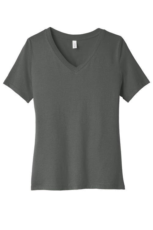 Custom Asphalt Women's Relaxed Jersey V-Neck Tee BC6405, personalized by SanCanDo Swag in Argyle, TX