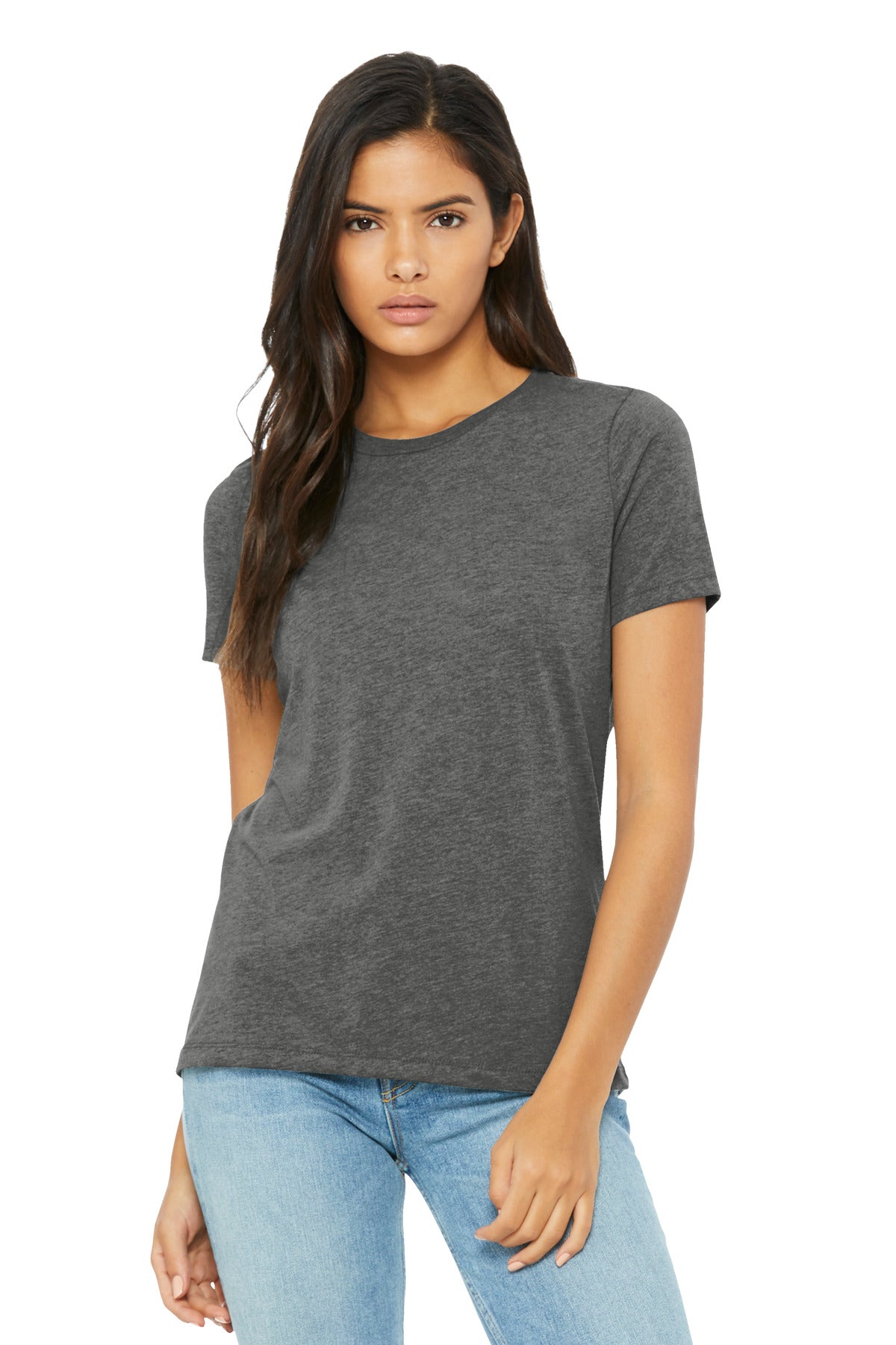 Custom Grey Triblend Women's Relaxed Triblend Tee BC6413, personalized by SanCanDo Swag in Argyle, TX