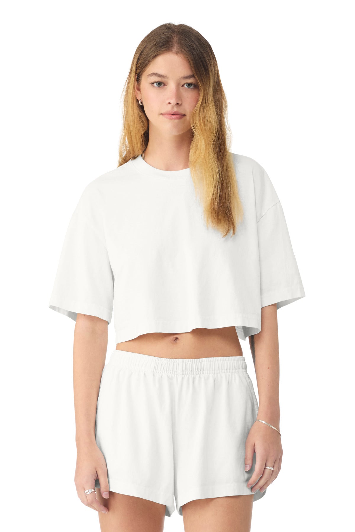 Custom Vintage White Heavyweight Garment-Dyed Cropped Tee BC6882GD, personalized by SanCanDo Swag in Argyle, TX