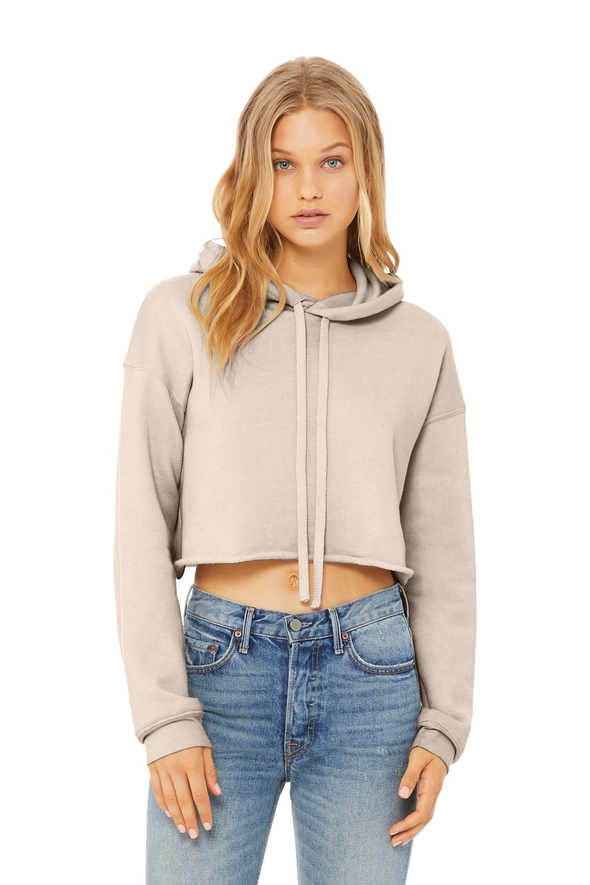 Custom Heather Dust Sponge Fleece Cropped Fleece Hoodie BC7502, personalized by SanCanDo Swag in Argyle, TX