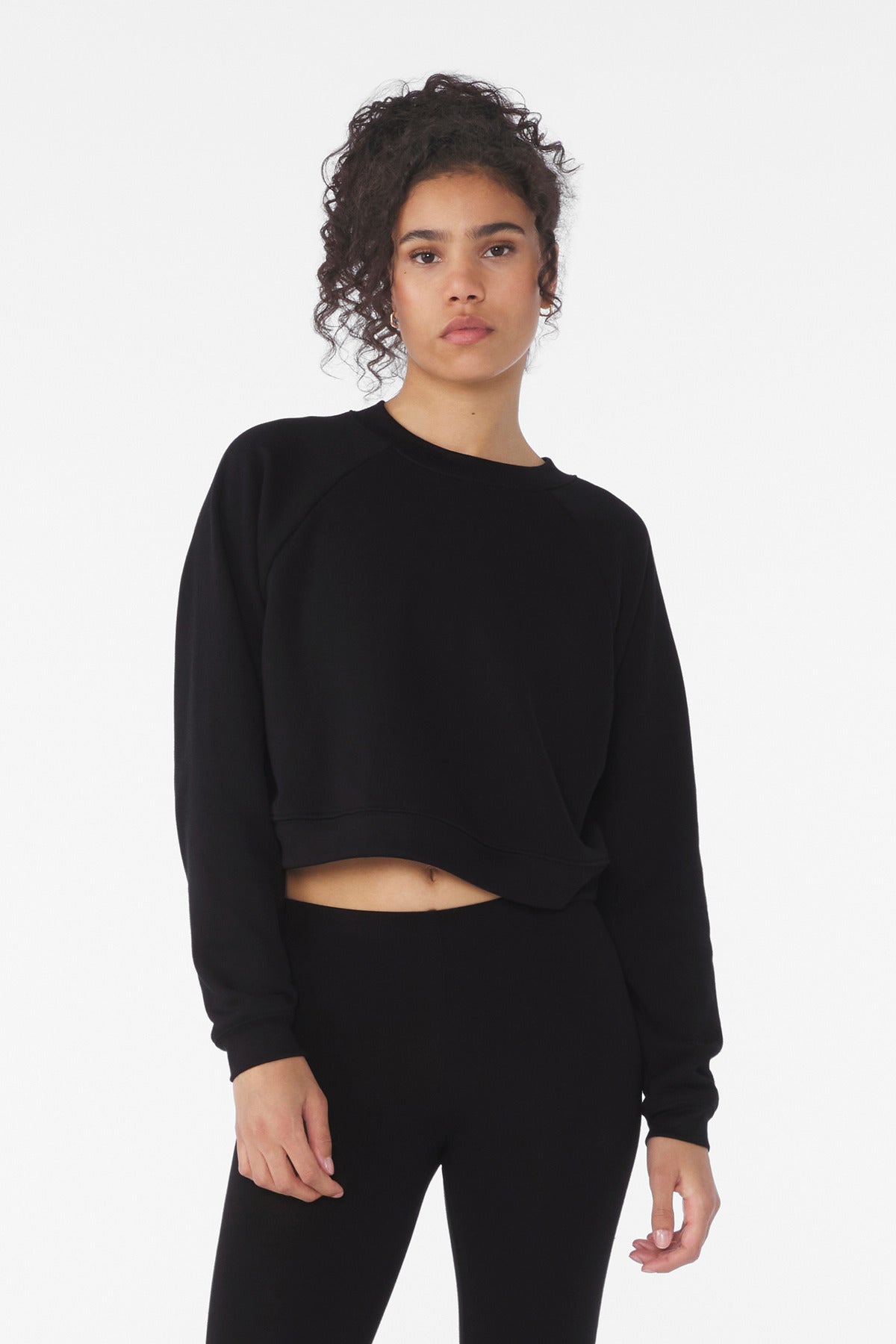 Custom Black Women's Raglan Pullover Sponge Fleece BC7505, personalized by SanCanDo Swag in Argyle, TX
